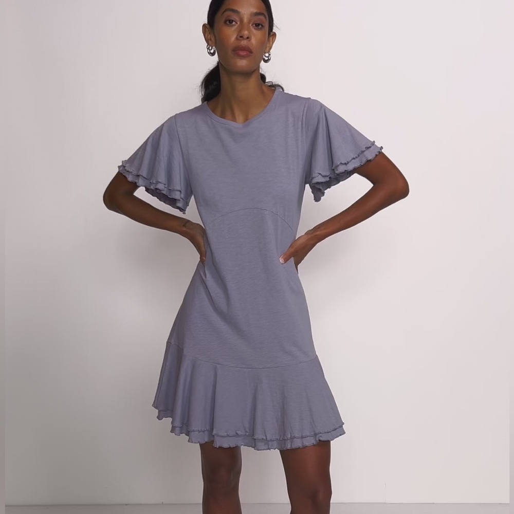 Nation Los Angeles Lizzy Mini Dress Women’s Small 100% Pima Cotton Light Purple